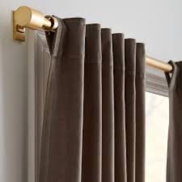 2 West Elm Cotton Velvet Curtains 48x108 Mocha - Picture 3 of 11